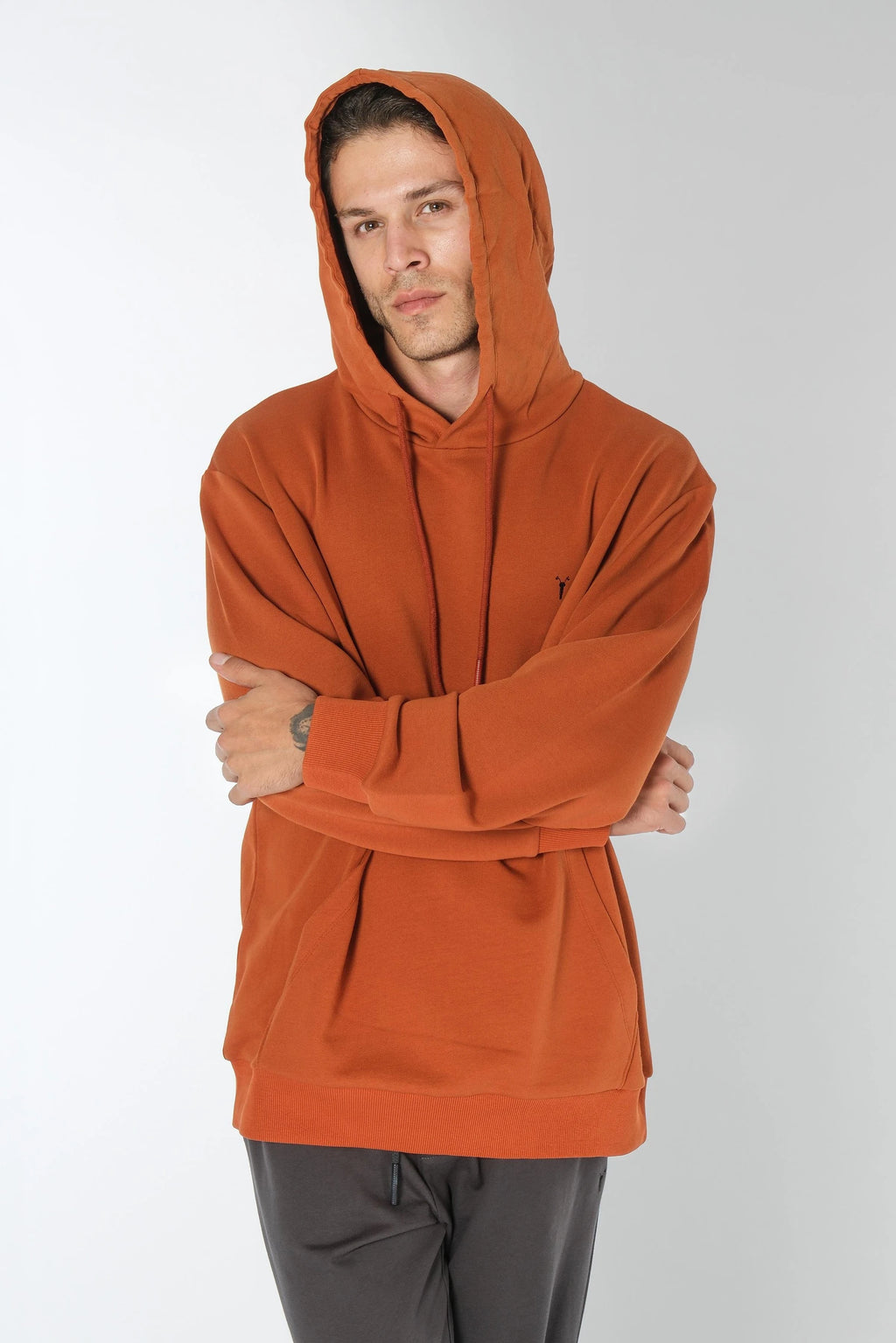 Kapüşonlu Kiremit Hoodie