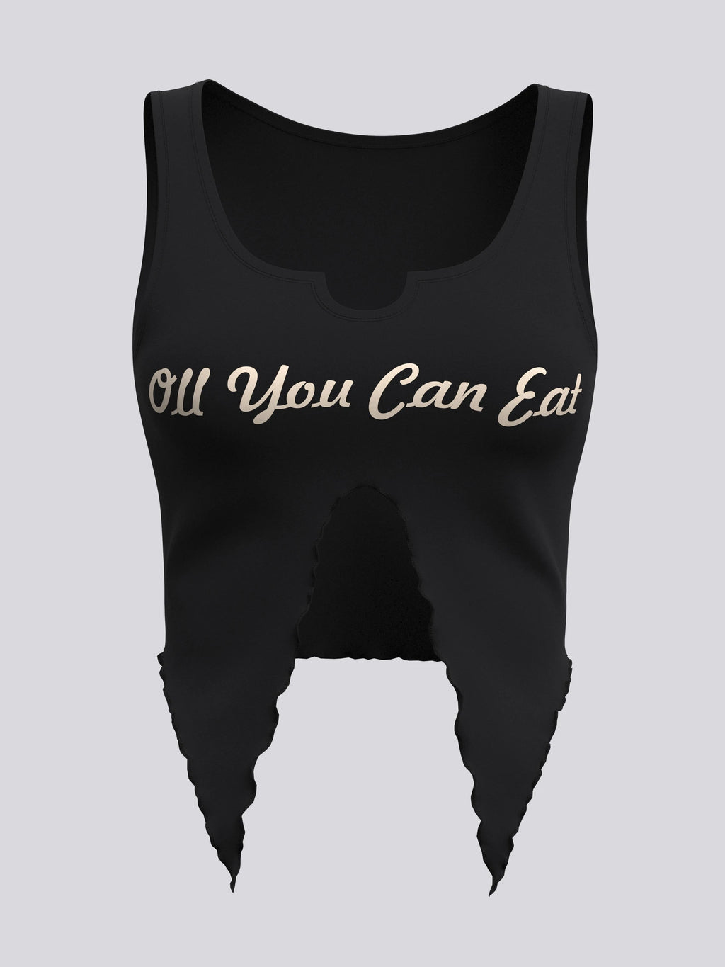 Asimetrik Kesim Siyah Crop Top