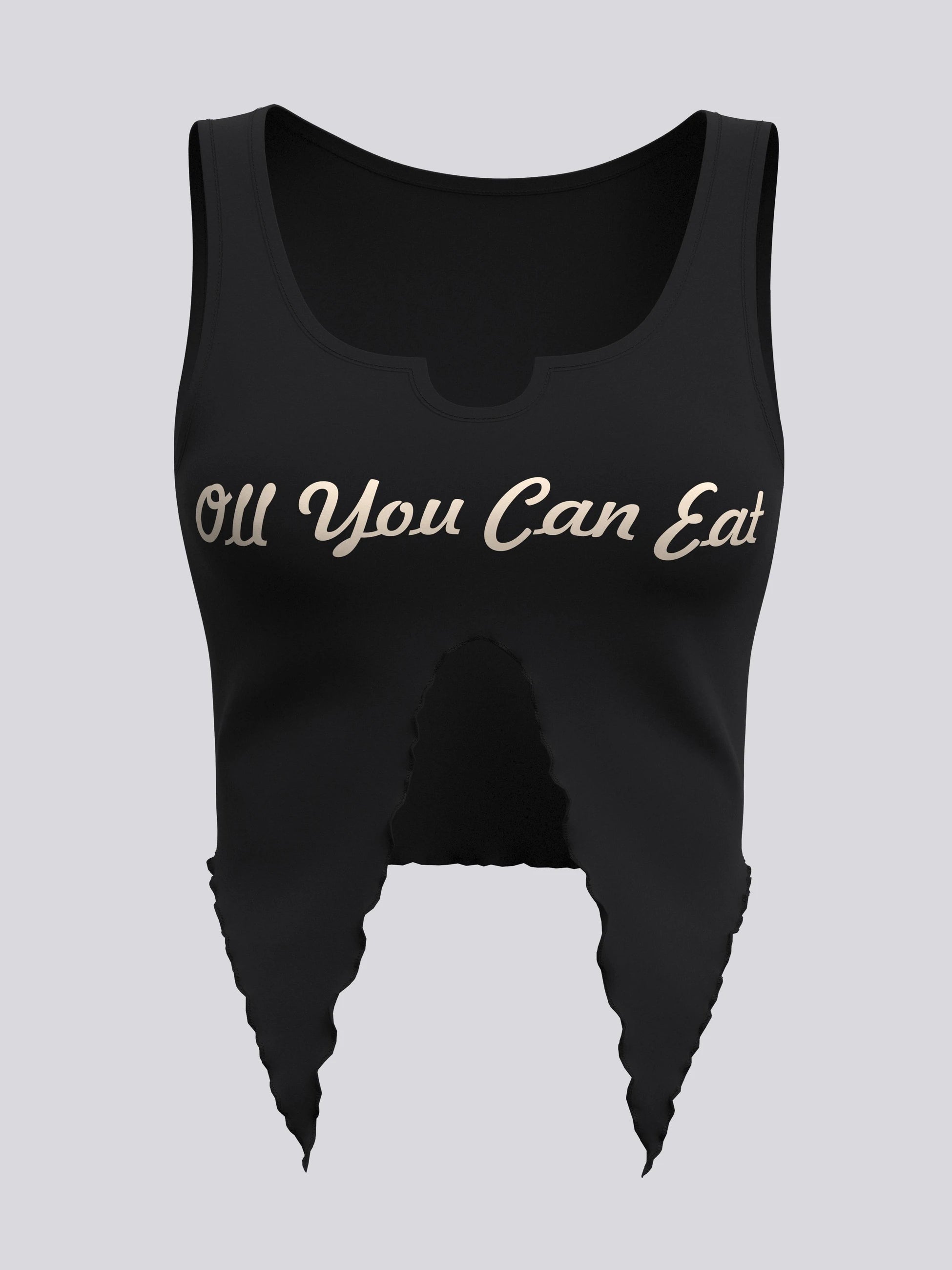 Asimetrik Kesim Siyah Crop Top