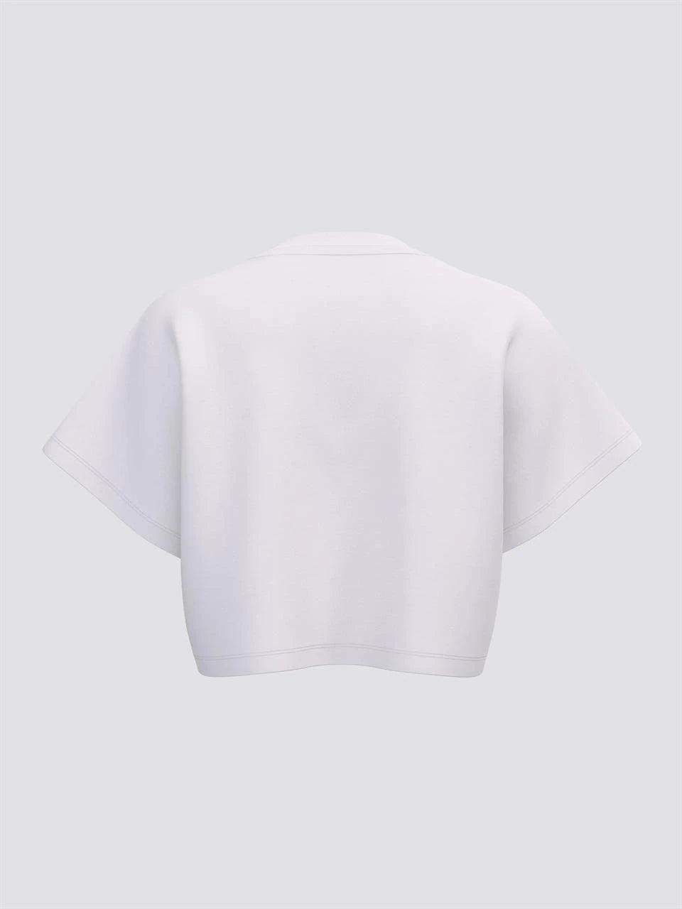 Beyaz Baskılı Kadın Crop Tişört
