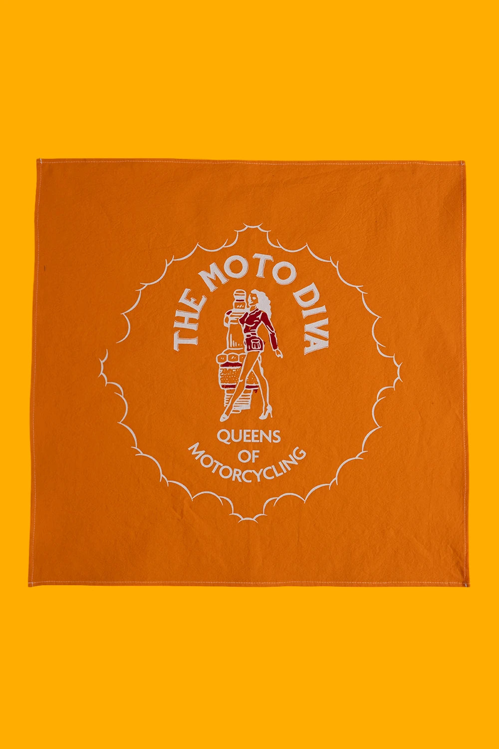 Poplin Baskılı Turuncu Bandana
