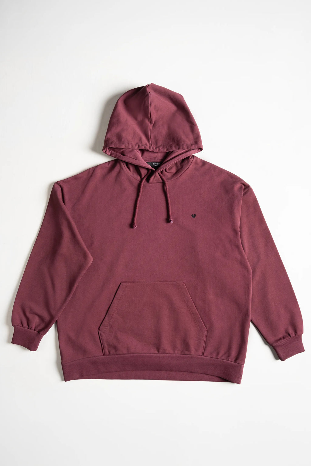 Bordo Kapüşonlu Nakışlı Hoodie