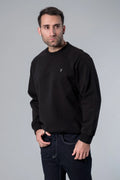 Bisiklet Yaka Siyah Sweatshirt