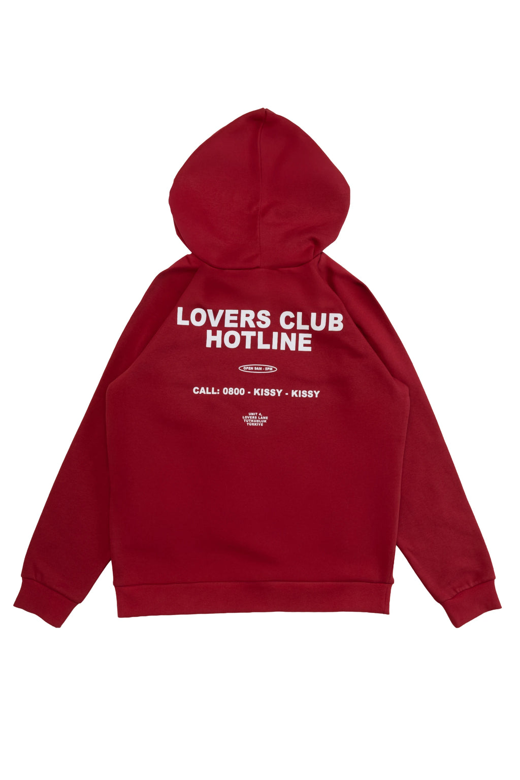 Kadın Kırmızı Baskılı Kapüşonlu Hoodie