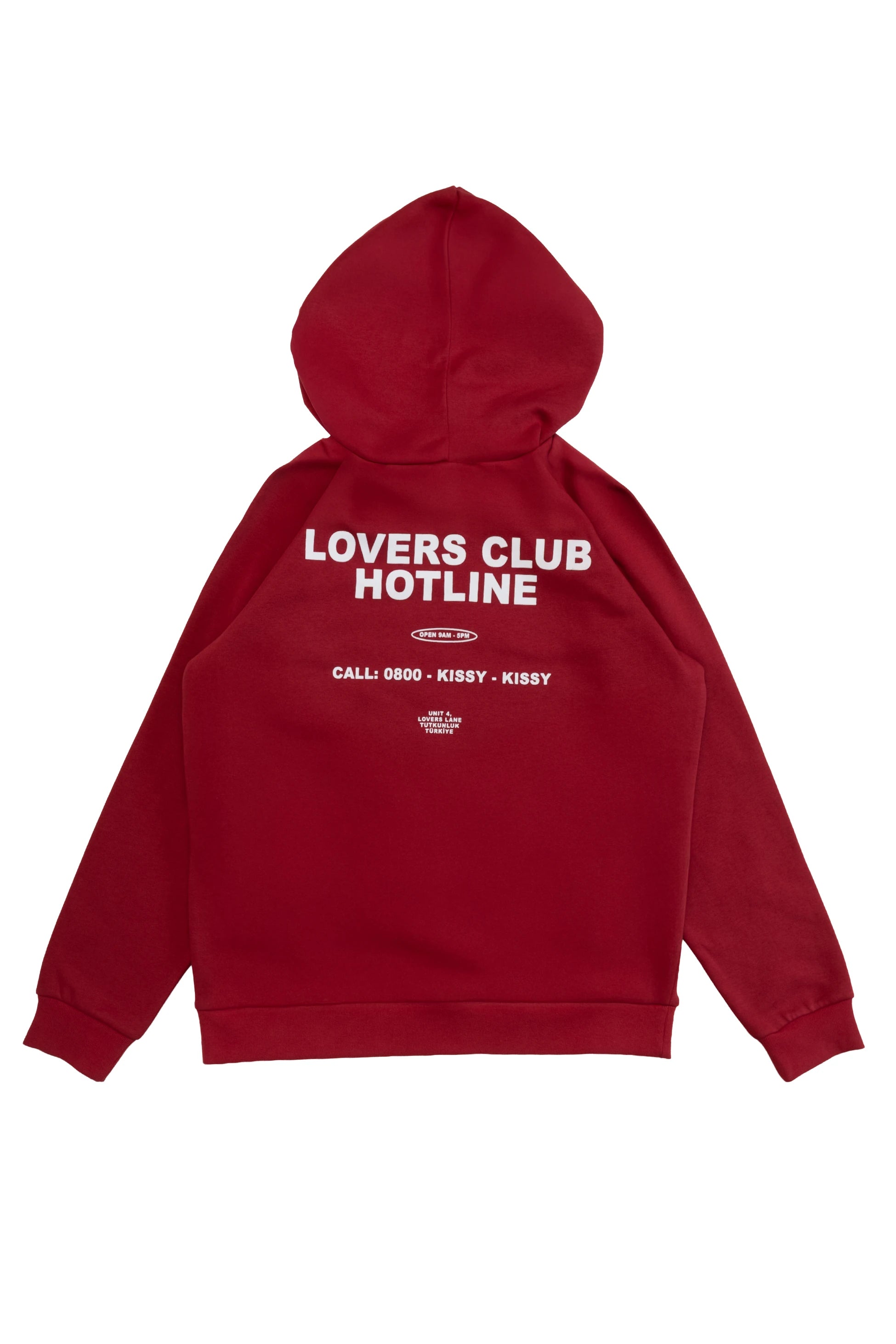 Kadın Kırmızı Baskılı Kapüşonlu Hoodie