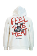 Erkek Ekru Baskılı Kapüşonlu Hoodie