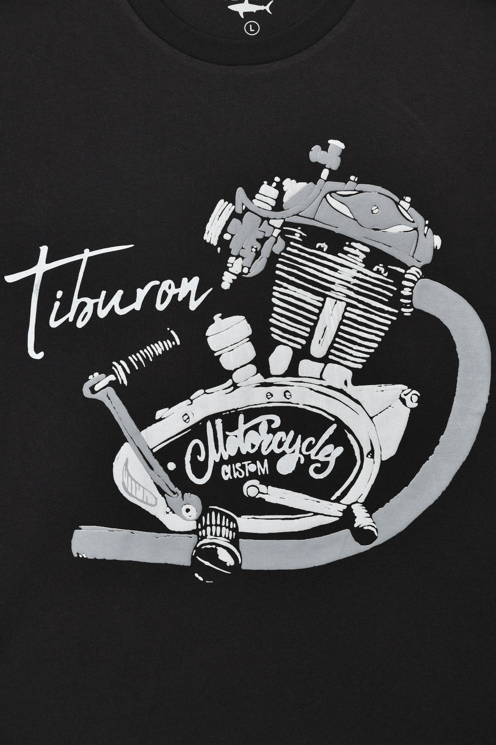 Motor Baskılı Siyah Uzun Kollu Tshirt