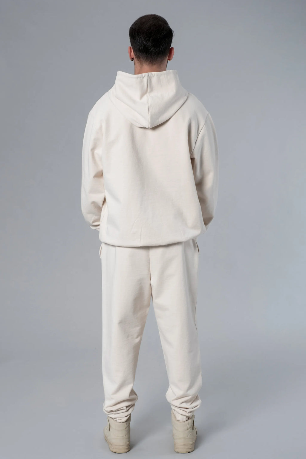 Kapüşonlu Oversize Ekru Hoodie