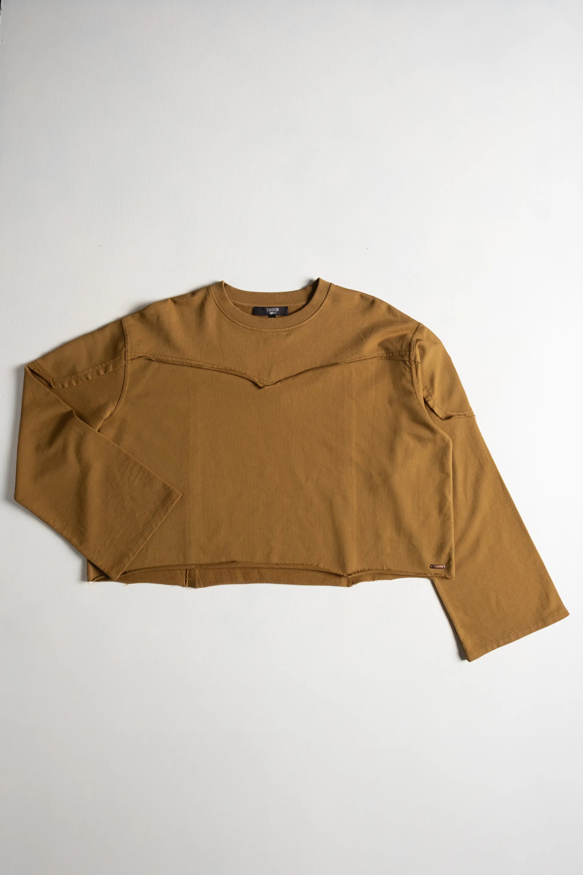 Dikiş Detaylı Hardal Sweatshirt