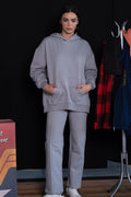Kadın Düz Paça Gri Jogger Pantolon