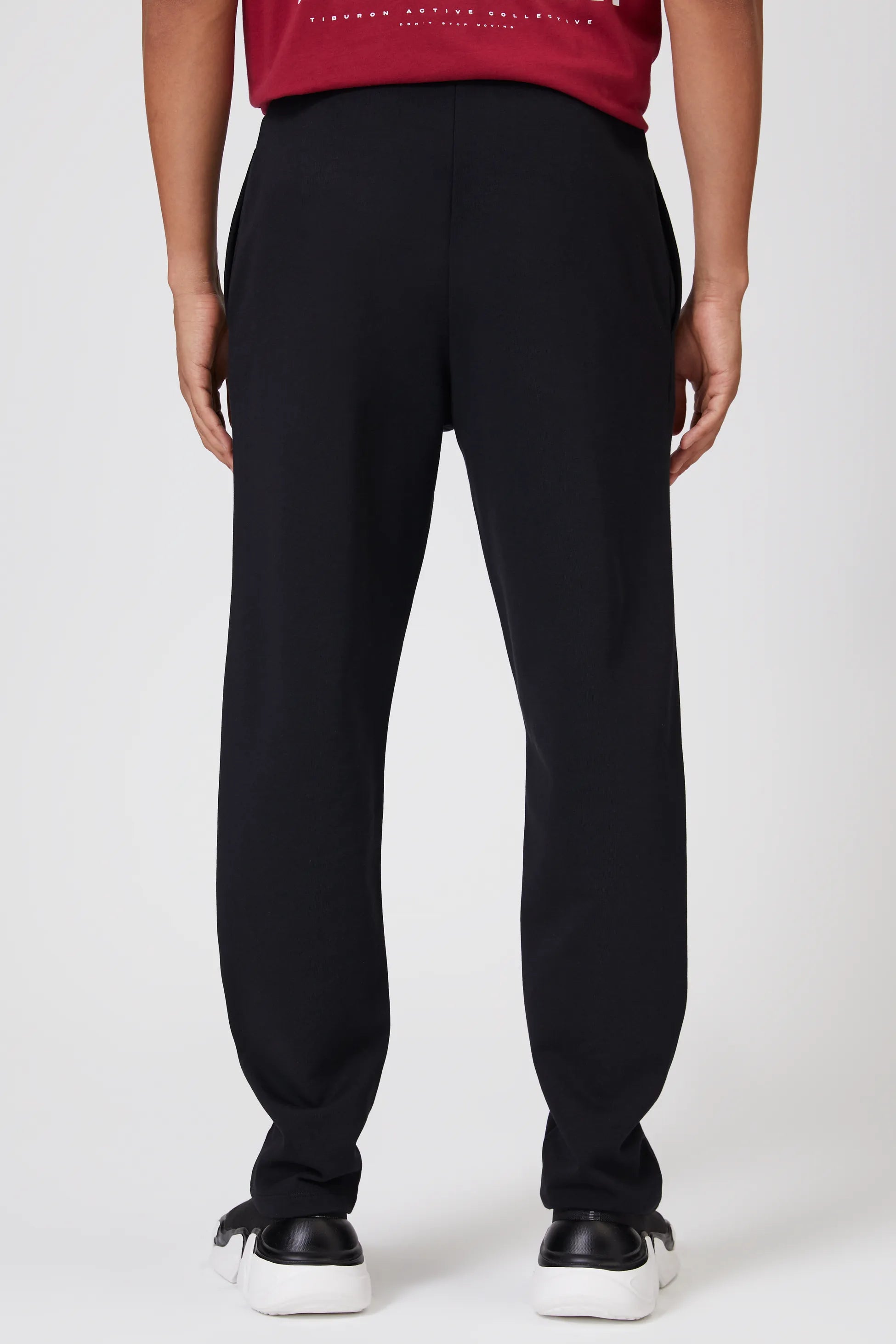 Erkek Düz Kesim Siyah Jogger Pantolon