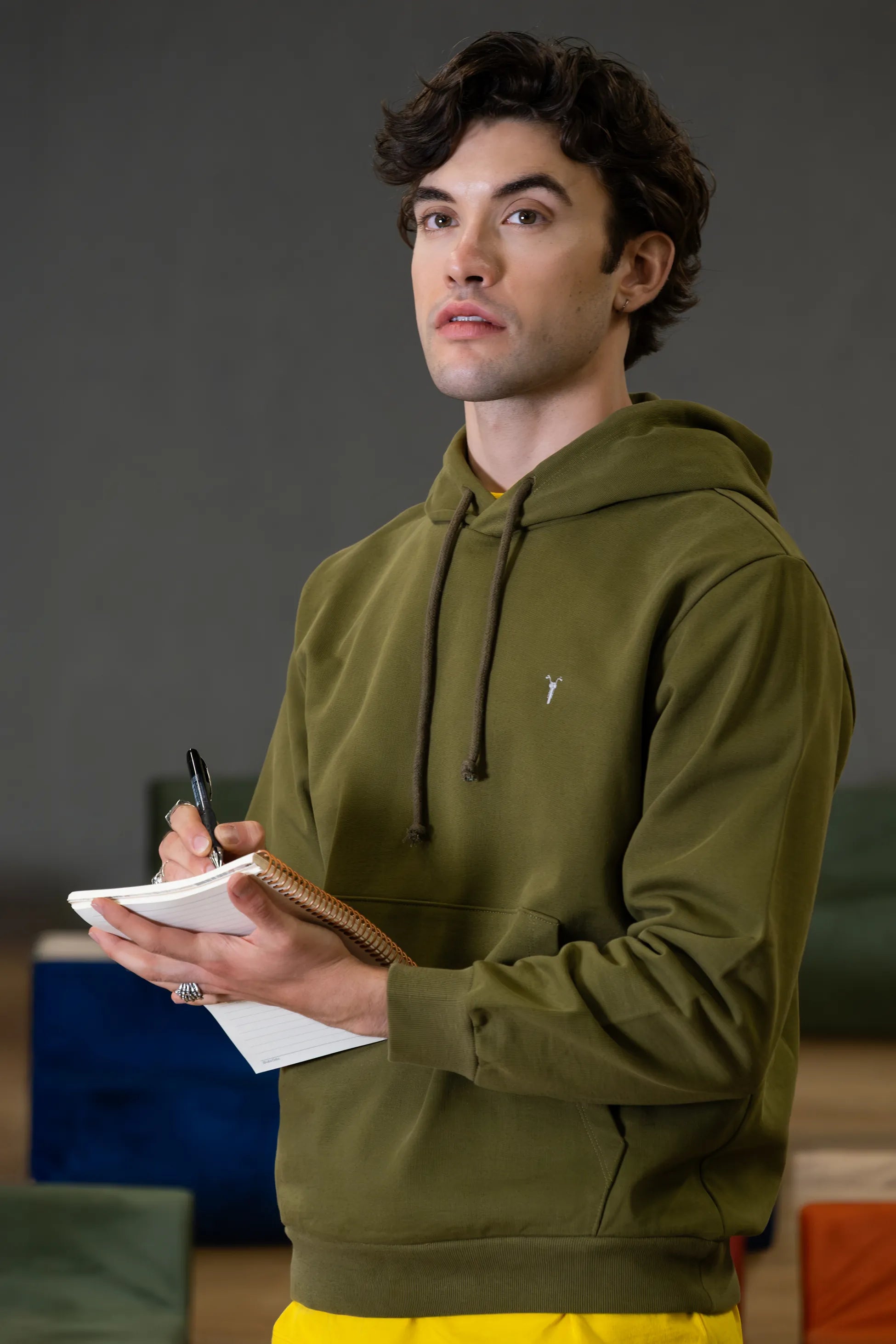 Kapüşonlu Regular Haki Hoodie