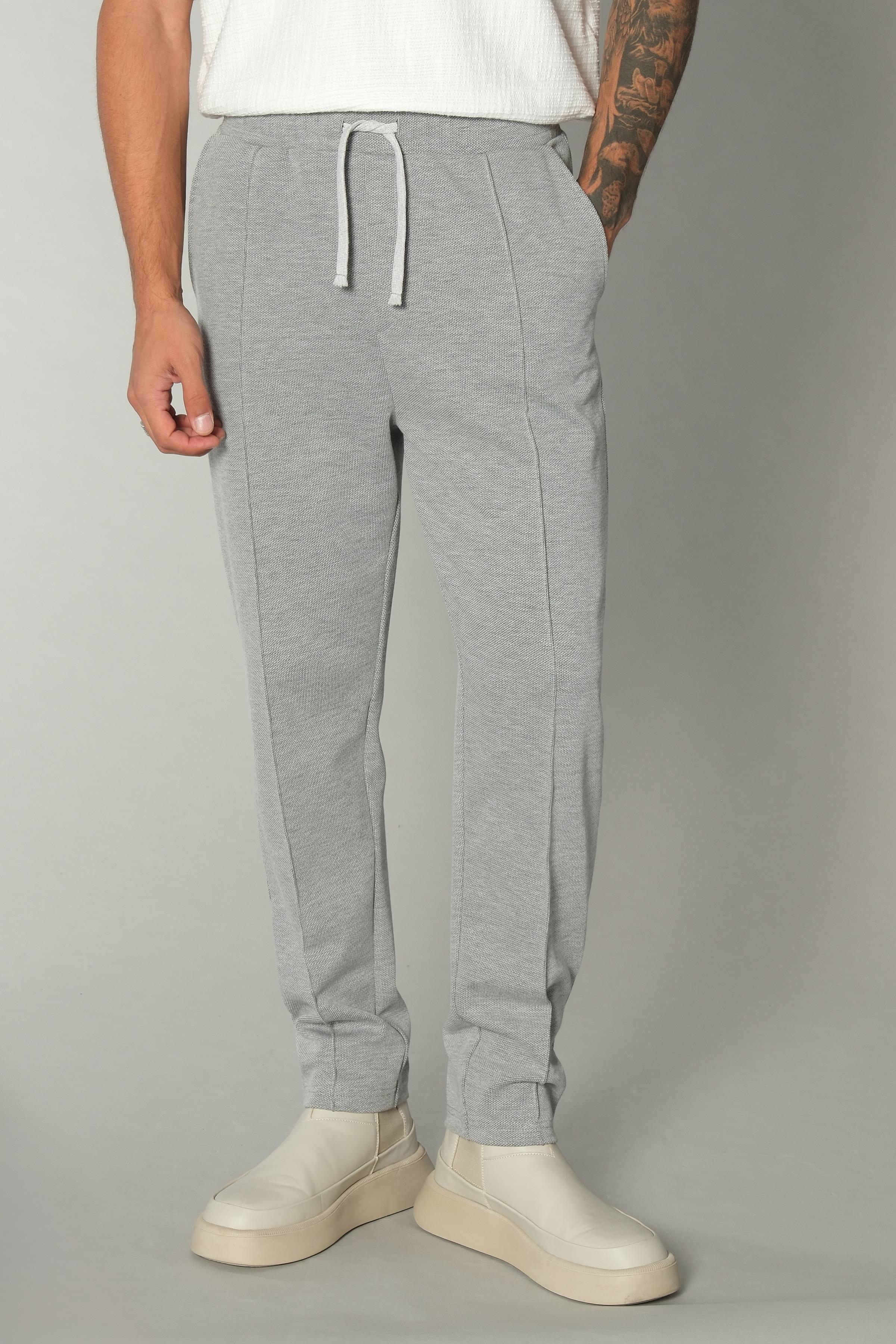 Gri Dokulu Jogger Pantolon