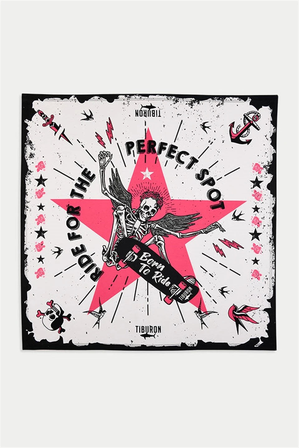 Kuru Kafa Baskılı Pembe Bandana
