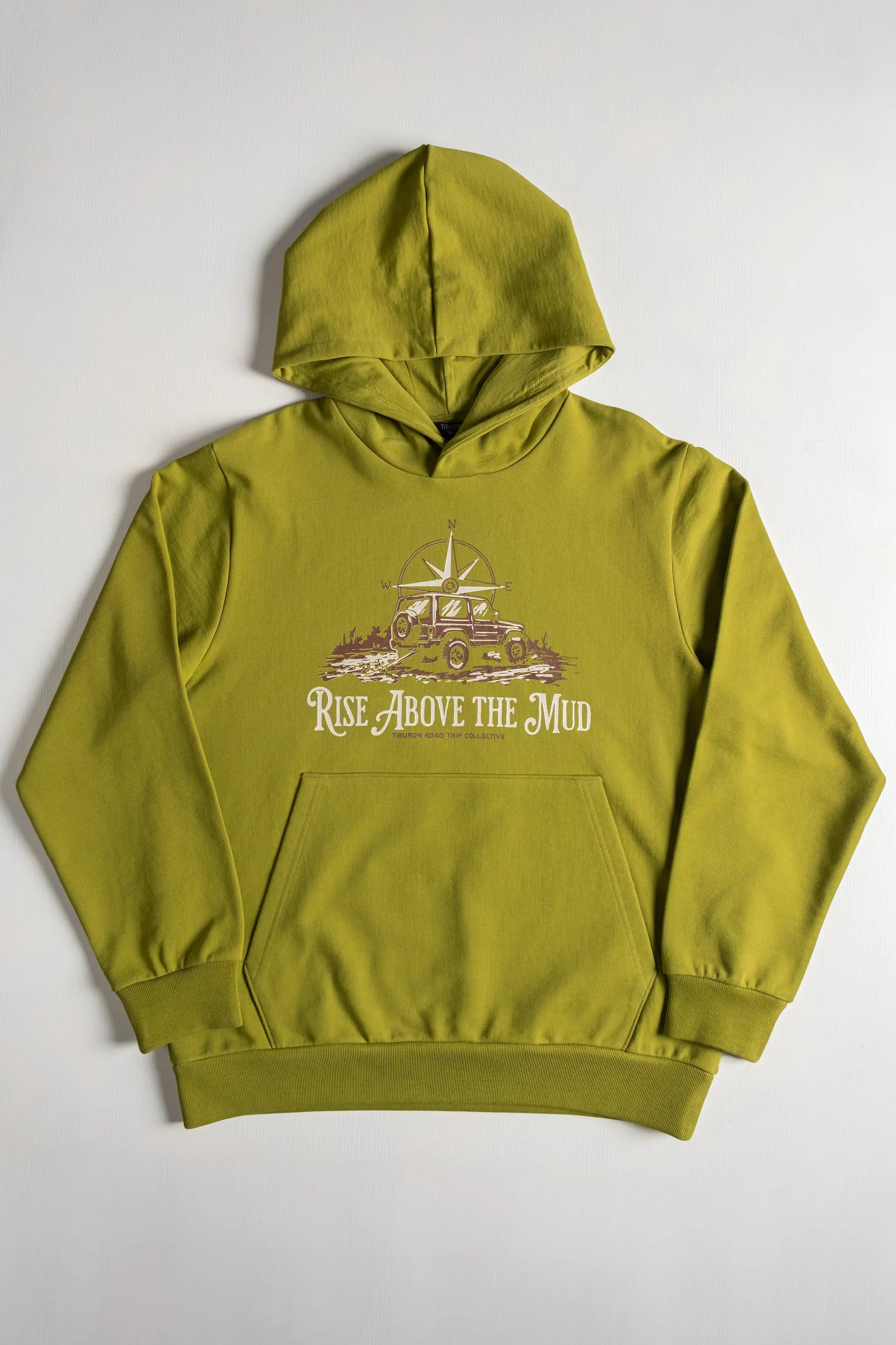 Baskılı Kapüşonlu Regular Yeşil Erkek Hoodie