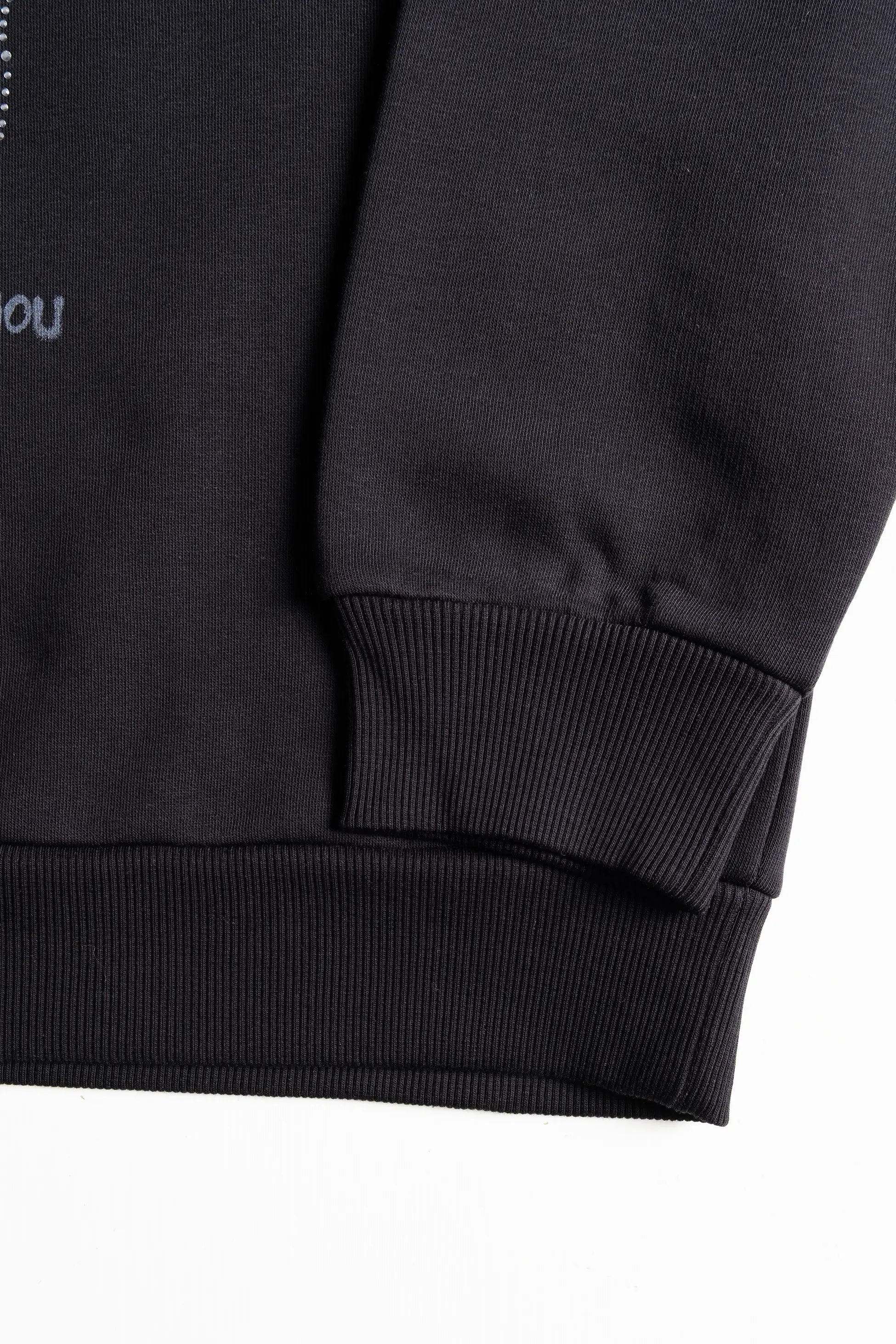 Taş Baskılı Siyah Erkek Sweatshirt