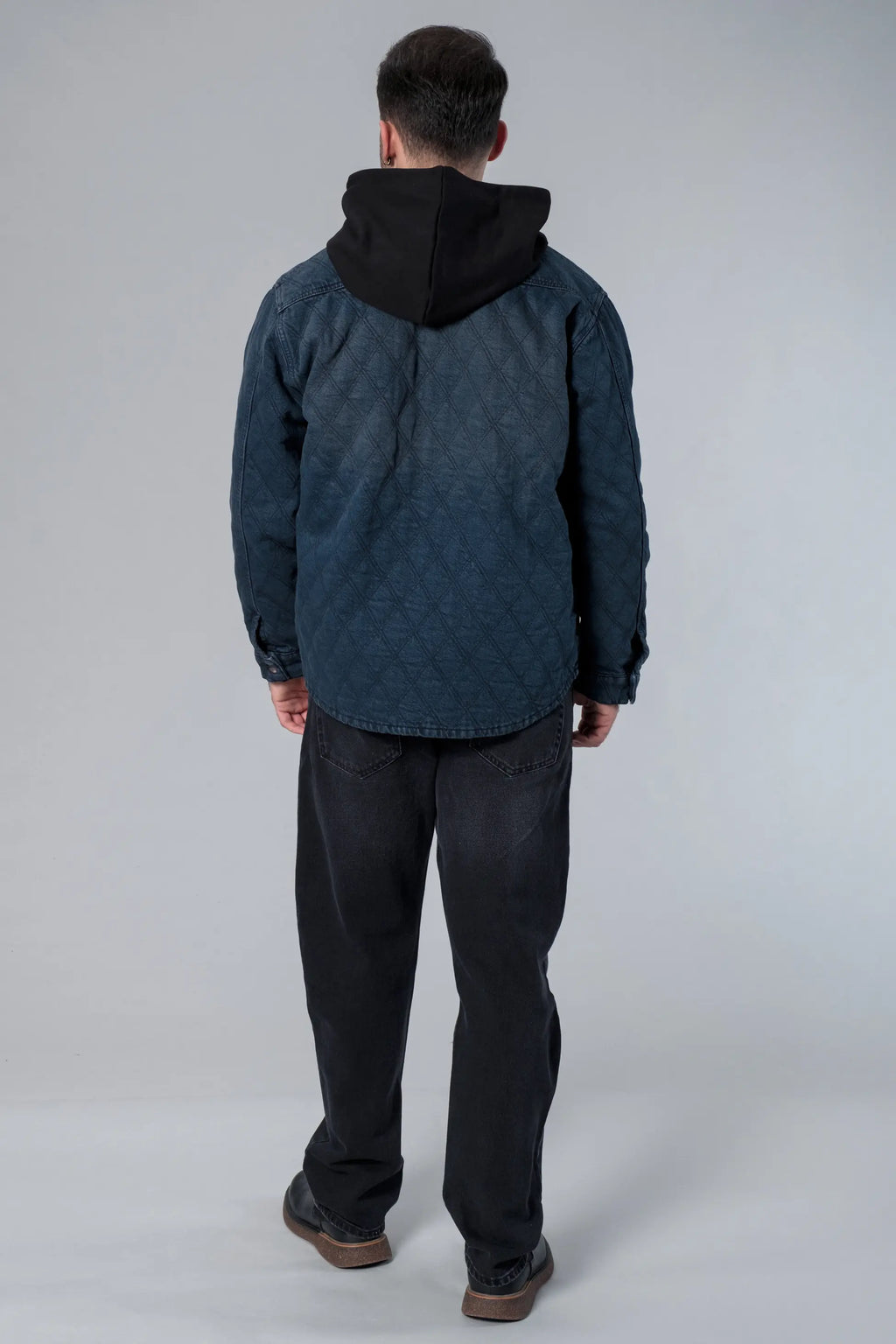 Koyu Lacivert Kapitone Denim Ceket