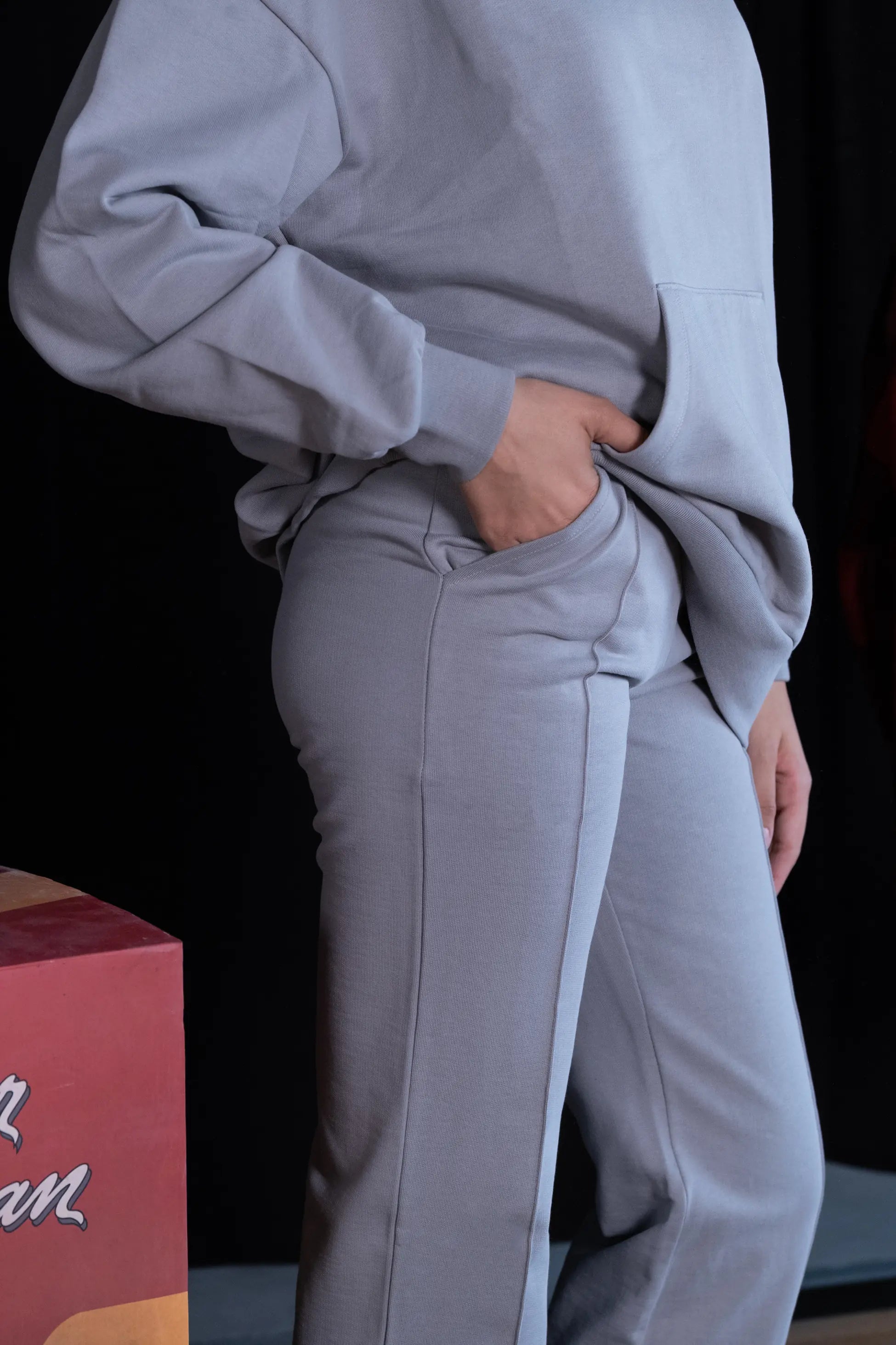 Kadın Düz Paça Gri Jogger Pantolon