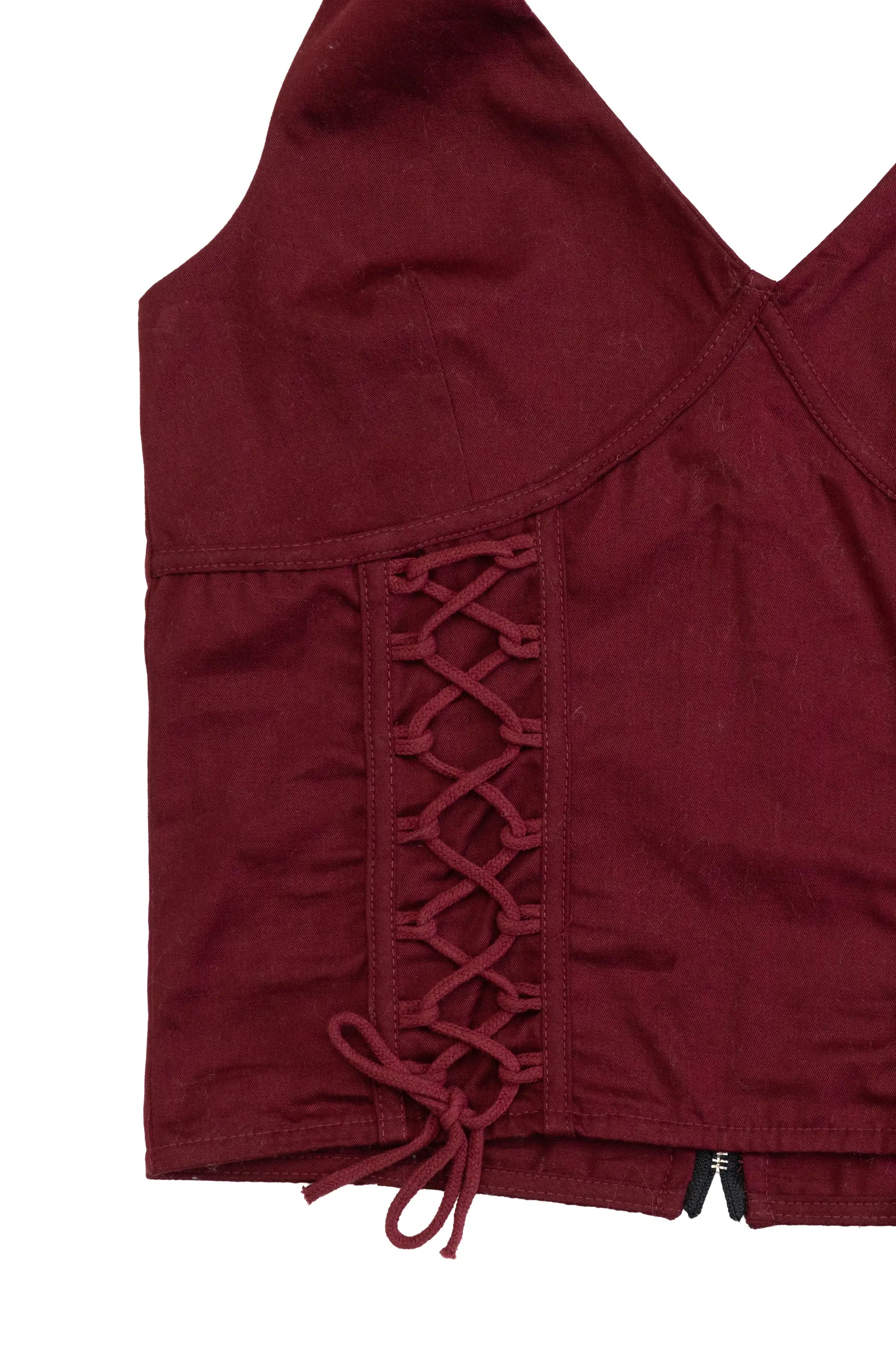 Kadın Bordo Korse Top